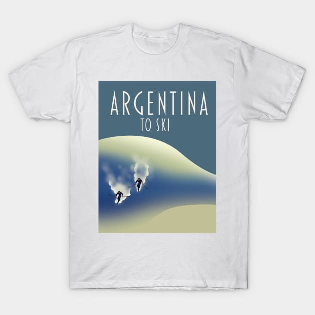 Argentina ski poster T-Shirt by nickemporium1